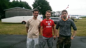 Das Beweisfoto: Sebastian, Jasper, ich und die India Lima, letztere allerdings eingepackt.